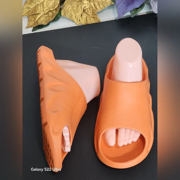 Orange Women's Slide Sandals - Picture 2 of 4